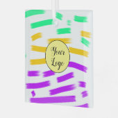 eenvoudige aangepaste gele waterverf voegt logo mi glas ornament (Voorkant links)