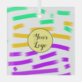 eenvoudige aangepaste gele waterverf voegt logo mi glas ornament