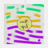 eenvoudige aangepaste gele waterverf voegt logo mi glas ornament (Achterkant)