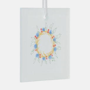 eenvoudige aangepaste gele waterverf voegt logo mi glas ornament