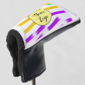 eenvoudige aangepaste gele waterverf voegt logo mi golfheadcover (3/4 voorkant)