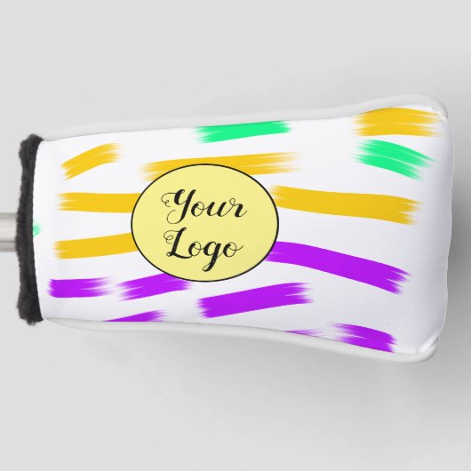 eenvoudige aangepaste gele waterverf voegt logo mi golfheadcover (Voorkant)