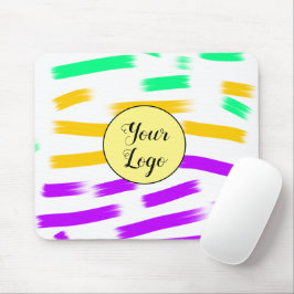 eenvoudige aangepaste gele waterverf voegt logo mi muismat