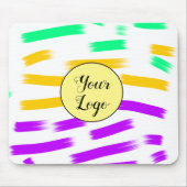 eenvoudige aangepaste gele waterverf voegt logo mi muismat (Voorkant)