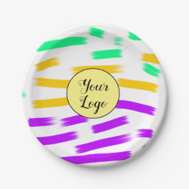 eenvoudige aangepaste gele waterverf voegt logo mi papieren bordje