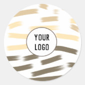 eenvoudige aangepaste gele waterverf voegt logo mi ronde sticker (Voorkant)