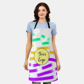 eenvoudige aangepaste gele waterverf voegt logo mi schort (Gedragen)