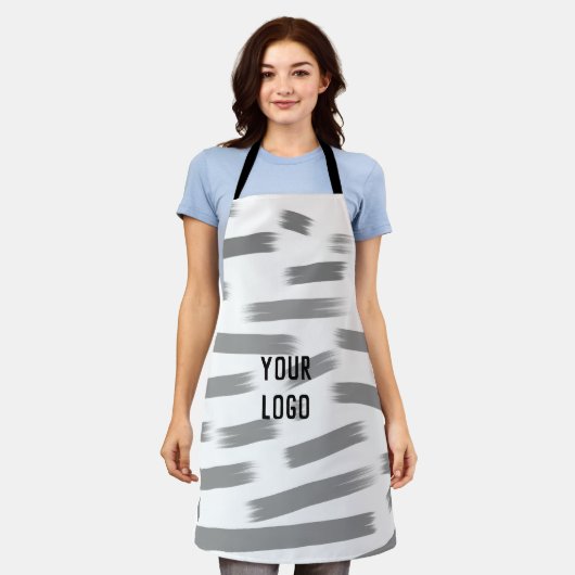 eenvoudige aangepaste gele waterverf voegt logo mi schort (Gedragen)