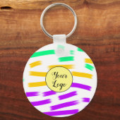 eenvoudige aangepaste gele waterverf voegt logo mi sleutelhanger (Voorkant)