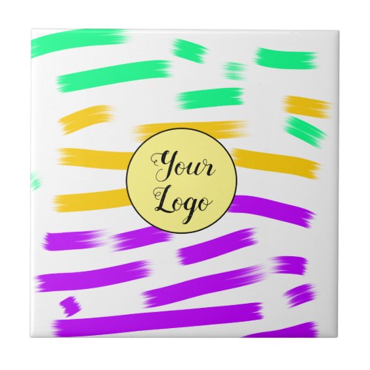 eenvoudige aangepaste gele waterverf voegt logo mi tegeltje (Voorkant)