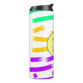 eenvoudige aangepaste gele waterverf voegt logo mi thermosbeker (Gedraaid links)