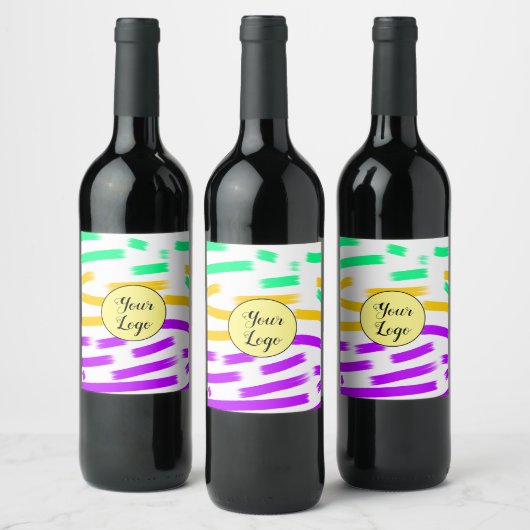 eenvoudige aangepaste gele waterverf voegt logo mi wijn etiket (Flessen)