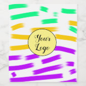 eenvoudige aangepaste gele waterverf voegt logo mi wijn etiket (Enkel label)