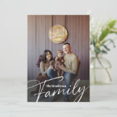 Eenvoudige aangepaste gezinsfoto feestdagenkaart (Staand voorkant)