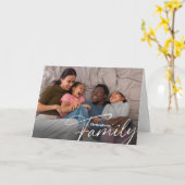 Eenvoudige aangepaste gezinsfoto kaart (Gele Bloem)