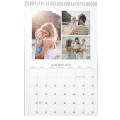 Eenvoudige aangepaste gezinsfotocollage moderne sc kalender (Jan 2027)