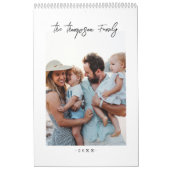 Eenvoudige aangepaste gezinsfotocollage moderne sc kalender (Hoes)