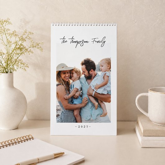 Eenvoudige aangepaste gezinsfotocollage moderne sc kalender
