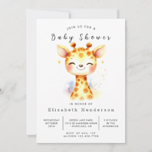Eenvoudige aangepaste Giraffe Baby shower Kaart