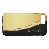 Eenvoudige, aangepaste Gold Black Classy-bril Case-Mate iPhone Case (Achterkant (Horizontaal))