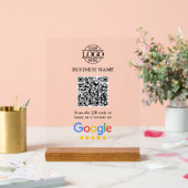 Eenvoudige Aangepaste Google Reviews QR-code Zakel Acryl Bord (Huwelijk)