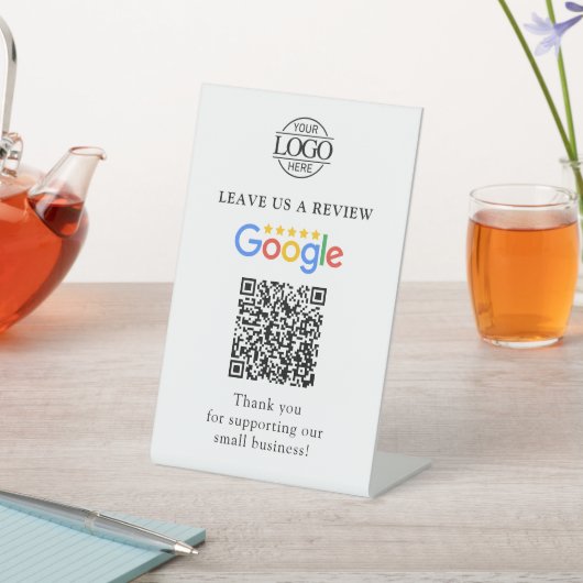 Eenvoudige Aangepaste Google Reviews QR-code Zakel Reclamebord Met Voetstuk (Insitu)