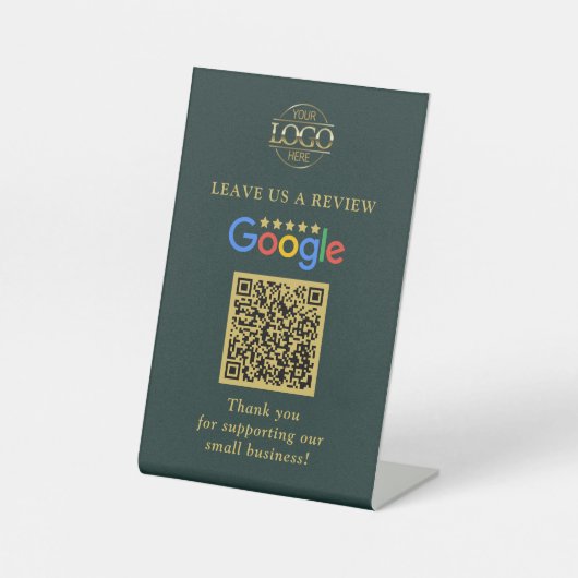 Eenvoudige Aangepaste Google Reviews QR-code Zakel Reclamebord Met Voetstuk (Voorkant)