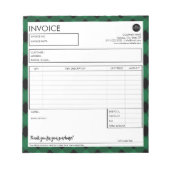 Eenvoudige aangepaste groene geplakte randfactuur  notitieblok (Voorkant)