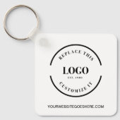 Eenvoudige aangepaste grote zakelijke logo QR code Sleutelhanger (Voorkant)