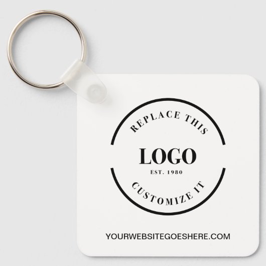 Eenvoudige aangepaste grote zakelijke logo QR code Sleutelhanger (Voorkant)