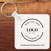 Eenvoudige aangepaste grote zakelijke logo QR code Sleutelhanger (Voorkant)