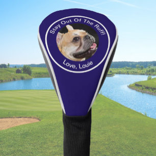 Eenvoudige aangepaste hond foto golfer cadeau grap golfheadcover