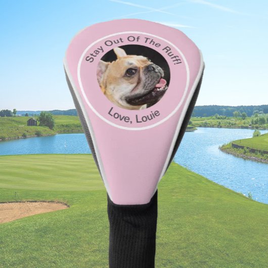 Eenvoudige aangepaste hond foto golfer cadeau grap golfheadcover