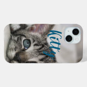 Eenvoudige aangepaste huisdierennaam en foto Case-Mate iPhone case (Achterkant (horizontaal))