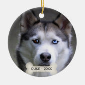 Eenvoudige aangepaste husky hond foto keramisch ornament (Voorkant)