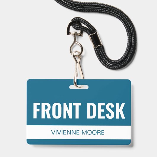 Eenvoudige aangepaste ID-kaart voor hotelreception Badge (Voorzijde met lanyard)