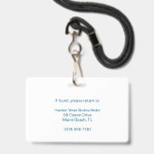 Eenvoudige aangepaste ID-kaart voor hotelreception Badge (Achterkant met lanyard)