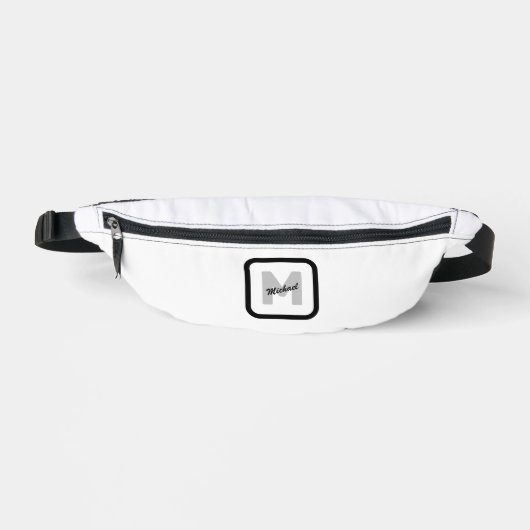 Eenvoudige aangepaste Initiaal naam Button Heuptasje (Voorkant)