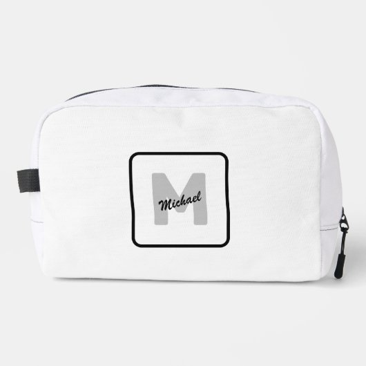 Eenvoudige aangepaste Initiaal naam Button Toilettasje (Voorkant)