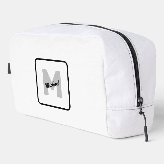 Eenvoudige aangepaste Initiaal naam Button Toilettasje (Rechterhoek)