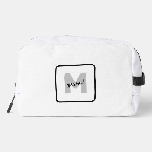 Eenvoudige aangepaste Initiaal naam Button Toilettasje (Achterkant)