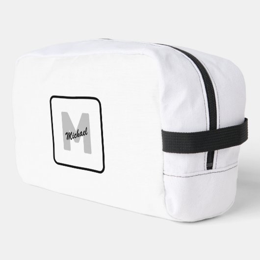 Eenvoudige aangepaste Initiaal naam Button Toilettasje (Linkerhoek)