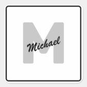 Eenvoudige aangepaste Initiaal naam Button Vierkante Sticker (Voorkant)