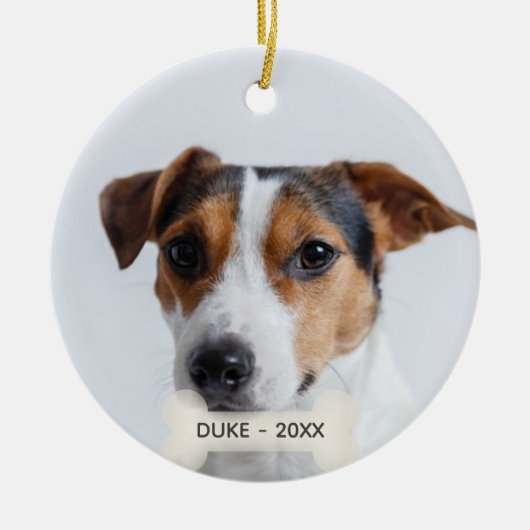 Eenvoudige aangepaste Jack Russell hond foto Keramisch Ornament (Voorkant)
