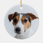 Eenvoudige aangepaste Jack Russell hond foto Keramisch Ornament (Achterkant)