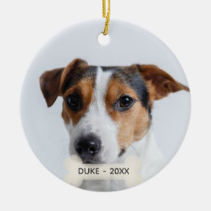 Eenvoudige aangepaste Jack Russell-hondsfoto Keramisch Ornament