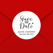 Eenvoudige aangepaste kalligrafie bruiloft opslaan ronde sticker