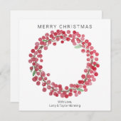 Eenvoudige, aangepaste kerstkaart voor Waterverf (Voorkant / Achterkant)