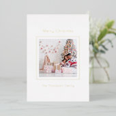 Eenvoudige aangepaste kerstluxe folie feestdagenkaart (Staand Voorkant)