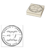 Eenvoudige aangepaste klassieke trouwnamen rubberstempel (Gestempeld)